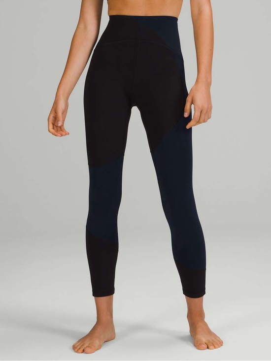 lululemon athletica Pants - Lululemon Nulu Colour Block High-Rise Tight 25" Black / True Navy #168
